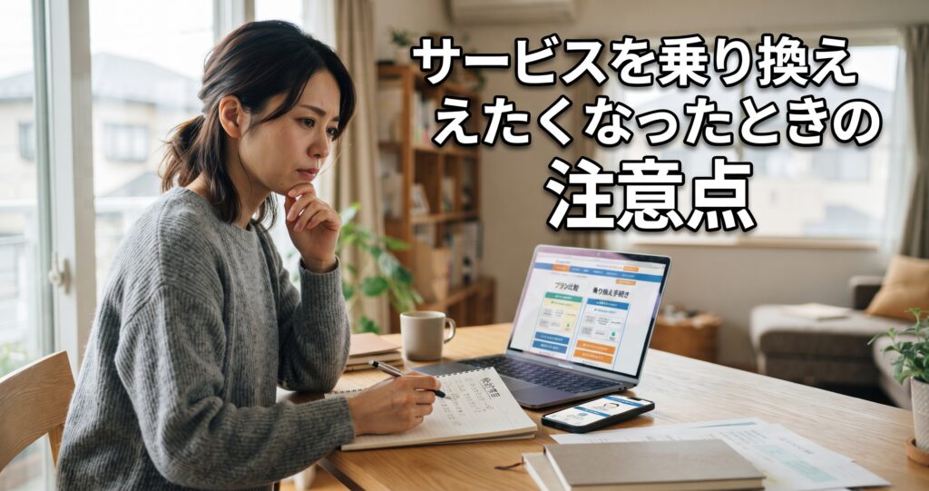 サービスを乗り換えたくなったときの注意点