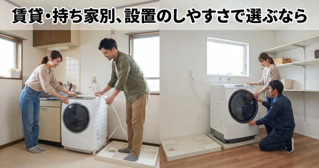 賃貸・持ち家別、設置のしやすさで選ぶなら