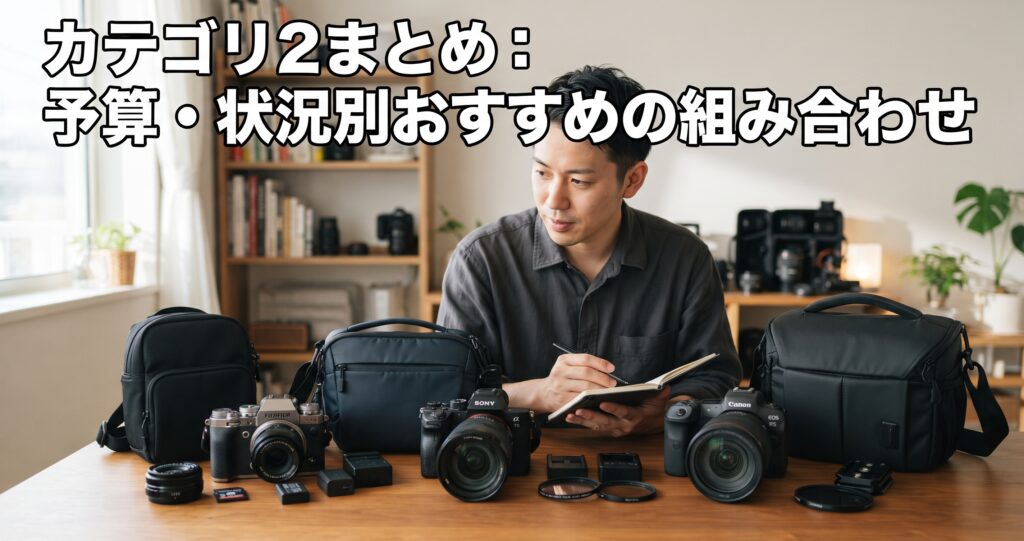 カテゴリ2まとめ:予算・状況別おすすめの組み合わせ