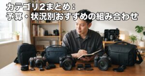 カテゴリ2まとめ:予算・状況別おすすめの組み合わせ