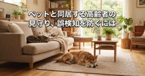 ペットと同居する高齢者の見守り、ペットの動きで誤反応しないための選び方